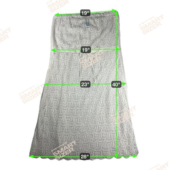 Coastal Blue White Lace Strapless Beach Swim Coverup Dress Size XL (16-18) - Picture 5 of 13